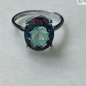 Sterling Silver‎ mystic topaz Gemstone Ring size 6
